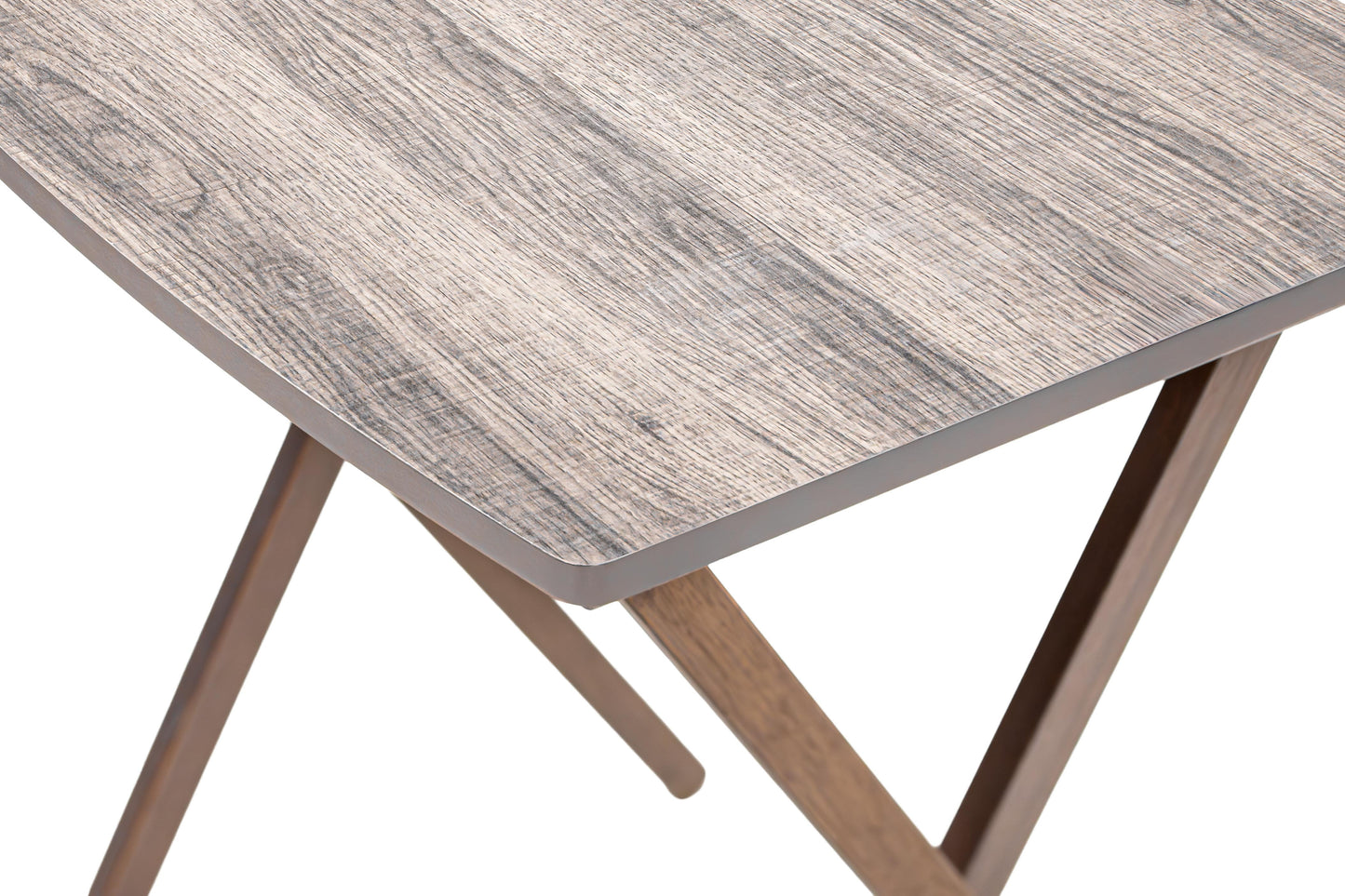 (2 Pack)  XL Oversized Rubberwood Folding TV Tray Table, Rustic Gray